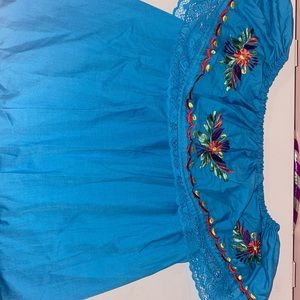 Women’s embroidered off the shoulder blouse